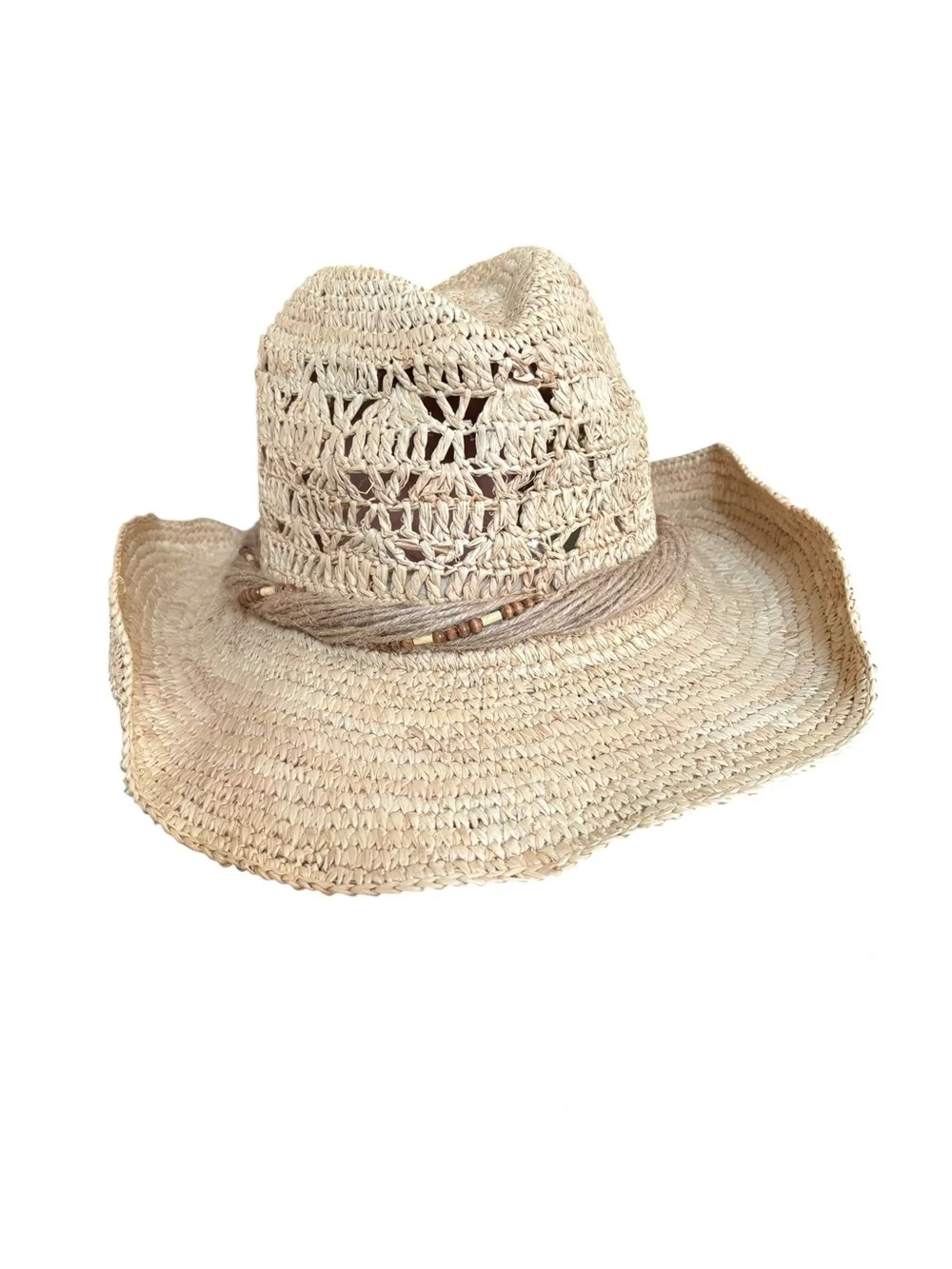 Woven Straw Sun Hat - Natural Beige